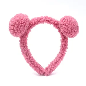 Wholesale Custom Fashion Children's Plush Bear Ears Hair Accessories Cute Girl Wash Face Hairband