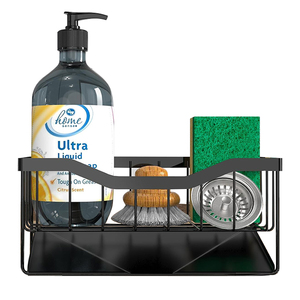 Meilleur <span class=keywords><strong>porte</strong></span>-éponge en acier inoxydable pour évier de cuisine avec plateau de vidange automatique Organisateur de caddie Stockage de savon à vaisselle à vidange automatique pour comptoir - Product Image 5