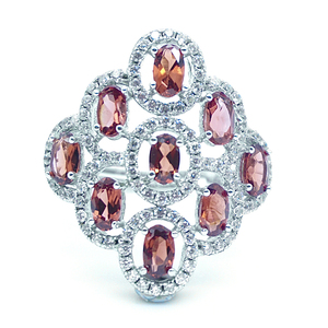 Anillo de plata con diseño geométrico de piedra roja, joyería con ojos - Product Image 6