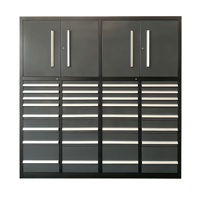 Armoire à outils en acier avec armoires supérieures, 14 tiroirs et casier latéral, armoire de rangement verrouillable pour garage et atelier