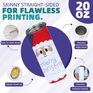 Vente en gros 20 <span class=keywords><strong>Oz</strong></span> double paroi en acier inoxydable transfert thermique gobelets de sublimation avec logo - Product Image 4