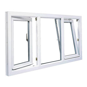 Fenêtre Upvc blanche à haute efficacité énergétique Fenêtre à <span class=keywords><strong>double</strong></span> <span class=keywords><strong>vitrage</strong></span> à grande vue personnalisée Fenêtres en <span class=keywords><strong>PVC</strong></span> inclinables et tournantes - Product Image 4