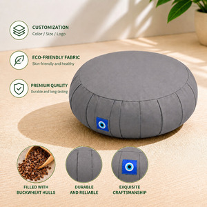 <span class=keywords><strong>Coussin</strong></span> <span class=keywords><strong>de</strong></span> méditation et <span class=keywords><strong>de</strong></span> yoga en coton en forme <span class=keywords><strong>de</strong></span> citrouille, démontable et lavable, doux et portable pour une relaxation zen - Product Image 5
