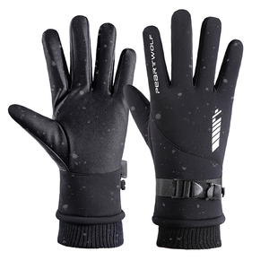 Sarung tangan Ski musim dingin penghangat sendiri sarung tangan olahraga dengan pegangan tangan untuk Snowboarding terbuat dari kulit poliester dan PU - Product Image 1