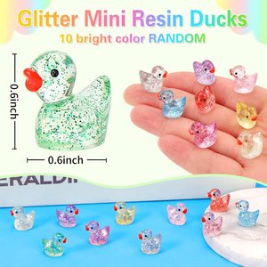 240 pièces Canards colorés Miniatures Animaux en vrac Accessoires de paysage Aquarium Maison de poupée Jardin féerique Décorations - Product Image 3