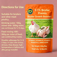 Promoteur de croissance pour poulets de chair 500g, additif alimentaire pour volailles, prémélange vitaminique pour poulets, pour fermes africaines