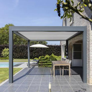 Pergola en aluminium avec rideaux motorisés d'extérieur, ombrage de jardin, volet roulant, écran zippé, pare-vent, pavillon de pergola 3x6 - Product Image 3