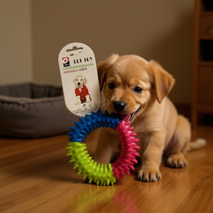 Dog Toy Durable Teething Ring For Puppies Colorful Rubber Chew Toy 12Pcs Pack - Product Image 1