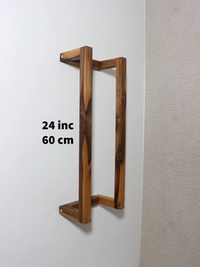 Wall Mounted Wooden Towel Rack With Storage <strong>Shelf</strong> for Bathroom Home Hotel <strong>Natural</strong> Finish Space Saving Organizer - Product Image 2