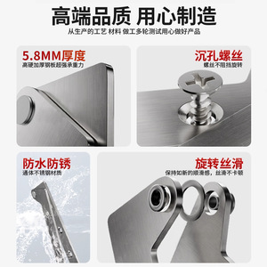 Charnière supérieure et inférieure robuste en acier inoxydable, 6 trous réglables pour portes en bois, quincaillerie de porte pivotante à 360 degrés - Product Image 4
