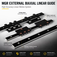 Système de guidage linéaire biaxial externe MGR50 en alliage d'aluminium, rail de guidage linéaire MGB50 avec curseur 4/6 roues, rail personnalisé