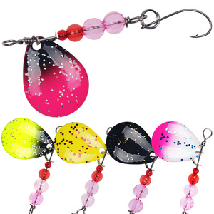 เหยื่อตกปลา Spinner Lure 2 กรัม แพ็ค 5 ชิ้น สีเมทัลลิกหลากสี พร้อมเลื่อม สำหรับตกปลาในน้ำจืด - Product Image 1