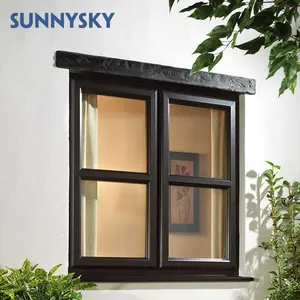 Sunnysky diseño de vidrio de aluminio Ventana de vidrio de aislamiento de calor huracán ventanas abatibles