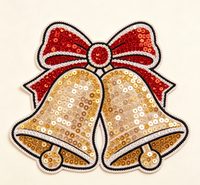 Patchs brodés personnalisés en gros JOY de Noël, motif houx festif, à paillettes et broderie bleue neige, thermocollants et à coudre pour vêtements et chapeaux