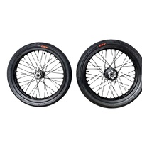 Kit de roues Supermoto de 17 pouces, jantes chromées argentées, pneus pour Sur-Ron Light Bee X, vélo électrique, ensemble haute performance
