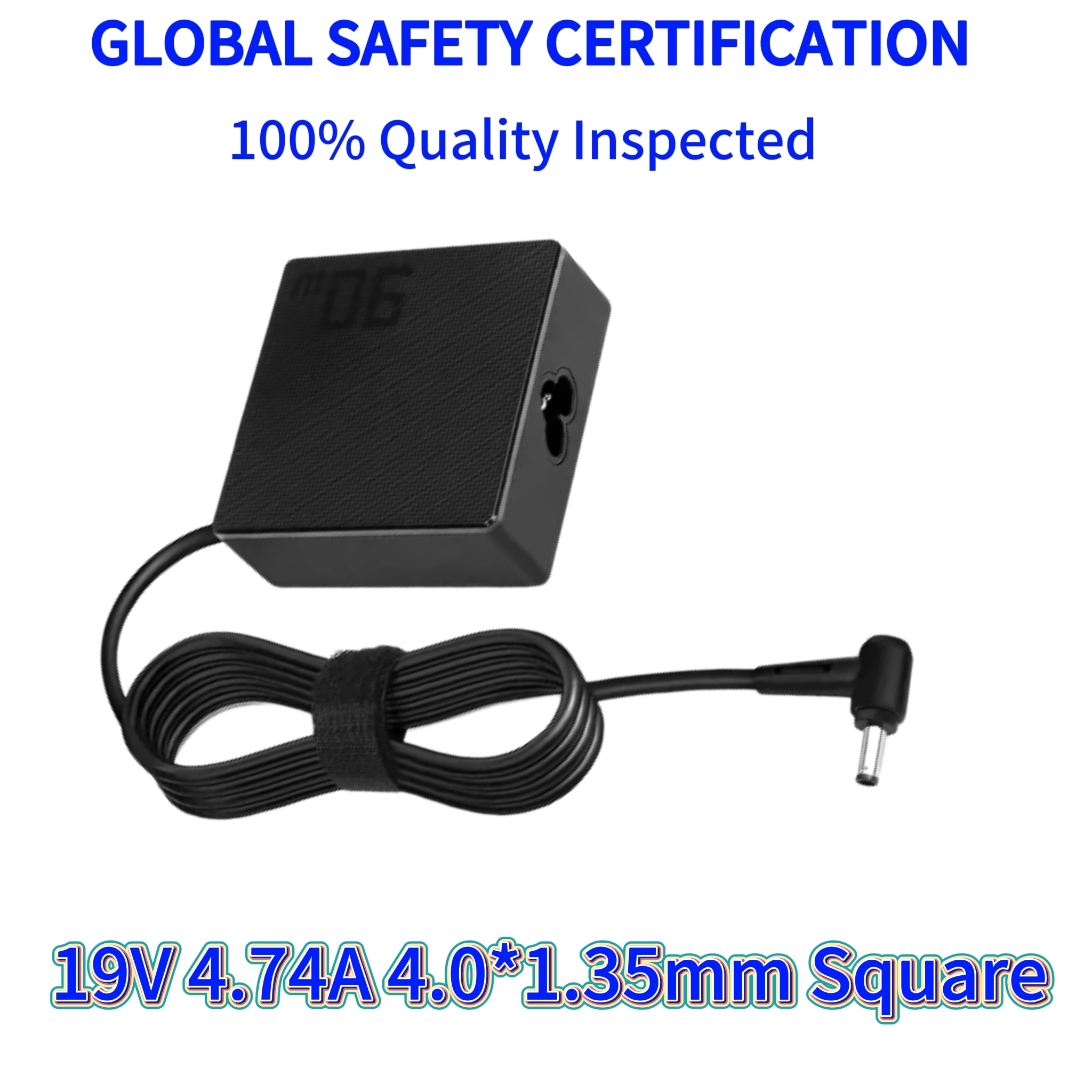 Square black 19V 4.74A 4.0*1.35mm