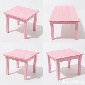 Bàn gỗ dài màu hồng - Product Image 3