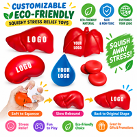 Balle anti-stress souple en PU écologique en forme de cœur rouge avec impression typographique, logo personnalisé, vente en gros, jouet à presser très populaire