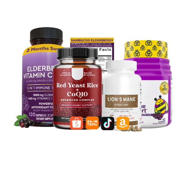 Factory Direct CoQ10 Elderberry Capsules  Immune Support Supplement with Multiple Vitamins TK TUME Hot Selling