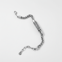 Bracelet pour homme en acier inoxydable plaqué argent, design vintage, chaîne épaisse, symbole d'infini, ancre, bijoux de mode, cadeau