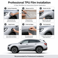 Film de protection de peinture PPF transparent brillant en TPU hydrophile de 1,52 m x 15 m, réparable à la chaleur, pour enveloppement de voiture