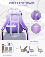 Laptop Backpack for Women 15.6 Inch Gradient Backpack Purse Cute Quilted Waterproof Teacher Computer Bag for Travel Work College