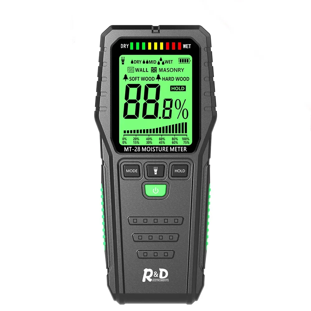 0-99.9% Madeira indutivo Madeira Medidor de Umidade Higrômetro Digital Elétrica Tester display LCD Microondas MT28 Medidor de Umidade da Madeira