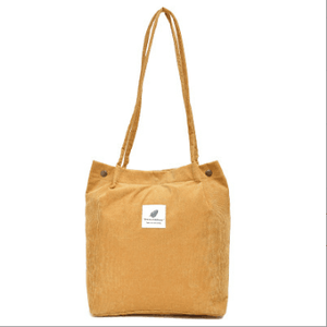 Sac à bandoulière en velours côtelé épais et doux, sac de shopping réutilisable pour femmes - Product Image 2