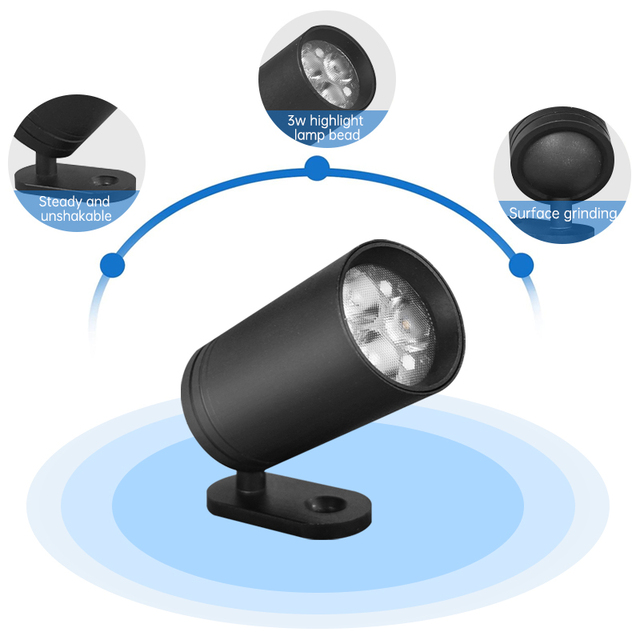 Rechargeable 3W LED Jewelry Standing Spotlight DC 12-24V with 3-Year Warranty AC100-240V Power Supply