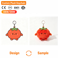 Porte-clés en peluche personnalisé avec visage d'animal, sur commande, design client, en coton PP doux, vente en gros OEM pour enfants