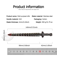 Couteau tactique droit de survie en acier inoxydable noir de haute qualité avec manche G10, étui inclus, pour la chasse, qualité DIY, OEM