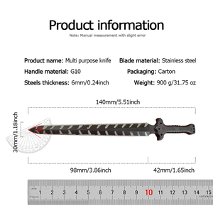 Cuchillo Táctico de Acero Inoxidable Negro de Alta Calidad con Mango G10, Cuchillo Recto para Supervivencia al Aire Libre, Funda, Cuchillo de Caza, Grado DIY, OEM - Product Image 6