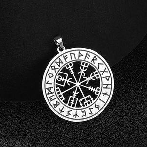 MyshapeバイキングコンパスVegvisirペンダント三日月のお守りサークルステンレス鋼ジュエリー用チャーム北欧ギフト - Product Image 6
