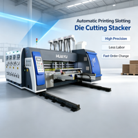 Hoge snelheid golfkarton flexo printer slotter rotatie stansmachine 4 kleuren karton bedrukking sleuven snijmachine