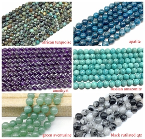 Perles en pierre <span class=keywords><strong>Serpentine</strong></span> pour la fabrication de bijoux, brin de perles rondes de 8mm, bricolage de qualité, prix d'usine, pièces - Product Image 3