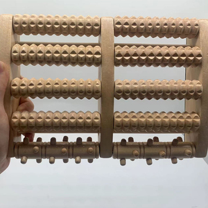 Masajeador de Pies de Madera Natural con 5 Filas de Rodillos, Masajeador de Pies <span class=keywords><strong>Shiatsu</strong></span> OEM - Product Image 6