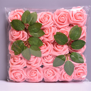 DREA Fiori di Rosa in Schiuma Multicolore con 2 Foglie Verdi, Articoli Regalo Artificiali all'Ingrosso per la Festa della Mamma e San Valentino - Product Image 5