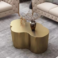 Table basse haut de gamme en acier inoxydable de forme spéciale, design unique de haute qualité, table basse miroir pour l'ameublement de la maison
