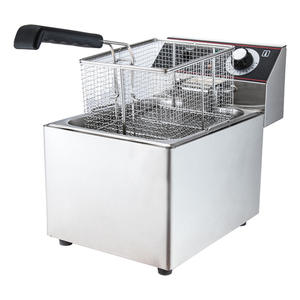 Freidora eléctrica comercial - de un solo cilindro/doble cilindro, múltiples especificaciones disponibles, olla para freír con cesta y tapa. - Product Image 1