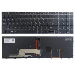 Clavier de remplacement pour ordinateur portable, disposition US, avec pointeur et rétroéclairage, pour HP <span class=keywords><strong>ZBOOK</strong></span> 15 <span class=keywords><strong>G5</strong></span> G6 <span class=keywords><strong>17</strong></span> <span class=keywords><strong>G5</strong></span> G6 L29635-001 L12765-001 L28407-001 - Product Image 1