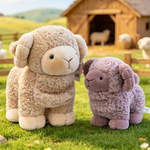 <span class=keywords><strong>Mouton</strong></span> en peluche réaliste à poils bouclés avec cornes courbes, <span class=keywords><strong>mouton</strong></span> en peluche multicolore pour cadeau de Pâques - Product Image 3