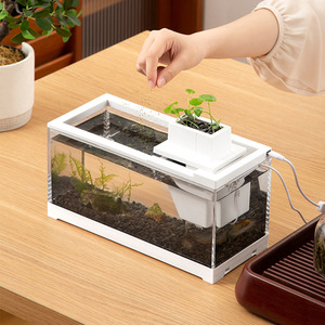 Acuario Tropical Pequeño de Sobremesa al por Mayor para Guppys, Kois y Camarones con Filtración y Calefacción Silenciosa para el Hogar - Product Image 3