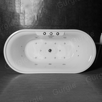 Baignoire à bulles hydro-japonaise Gurgle, spa intérieur/extérieur, acrylique, autoportante, baignoire à remous, baignoire à massage électronique