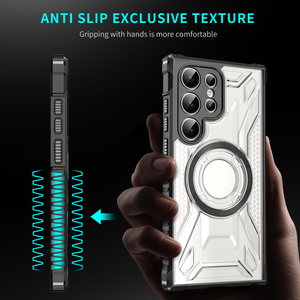 Funda de Armadura para <span class=keywords><strong>iPhone</strong></span> 17 16 PRO MAX 16Plus 16 15 Pro Max 14 13 Mini funda de teléfono de carga inalámbrica magnética transparente - Product Image 3