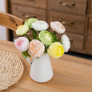Fleur artificielle CallaFloral Rose verte à branche unique en tissu tressé pour décoration de mariage et de maison - Product Image 2
