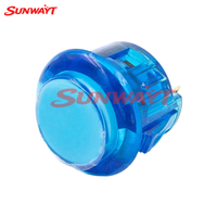 Bouton poussoir en plastique transparent de haute qualité 12V 30mm avec micro-interrupteur intégré, durable, pour machine de jeu d'arcade