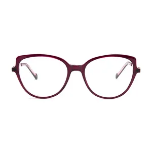 2024 nuova montatura ottica rotonda Unisex da esterno lenti Demo acetato occhiali Vintage colorati all'ingrosso