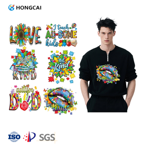 Penjualan terlaris cetakan layar huruf anak 33*28cm stiker hewan peliharaan DTF dapat dicuci Iron-On Transfer panas untuk pakaian untuk t-shirt - Product Image 1