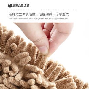 พรมเช็ดเท้าห้องน้ำเชนิลล์ สีเทาเข้ม รูปทรงสี่เหลี่ยมผืนผ้า ซึมซับน้ำได้ดี กันลื่น สำหรับห้องน้ำ - Product Image 3