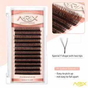 A-RIX Nouvelle Arrivée Extensions de Cils YY Volume Brun Naturel Cheveux Synthétiques Faits à la Machine Forme Y pour Salon Professionnel - Product Image 1
